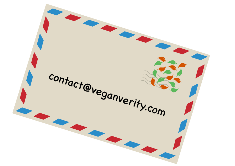 Air mail style envelope with the brand logo and email address